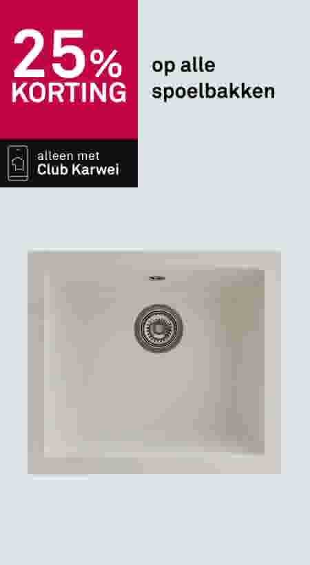 25% korting op alle spoelbakken