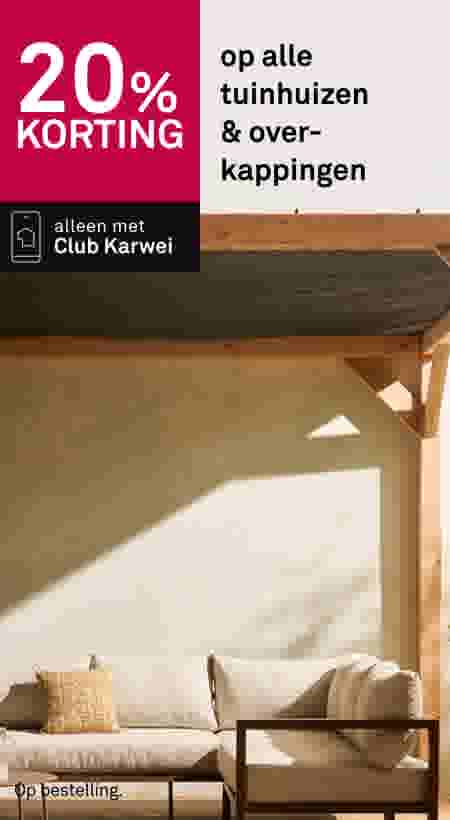 20% korting op alle tuinhuizen & overkappingen