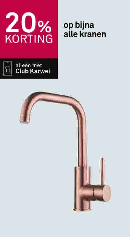 20% korting op bijna alle kranen