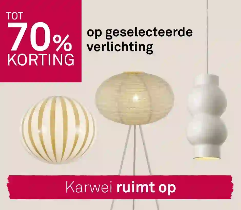 Tot 70% korting op geselecteerde verlichting
