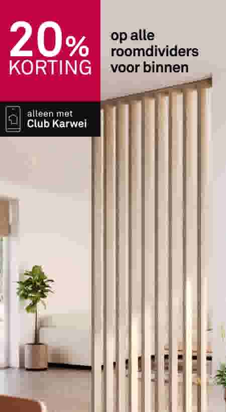20% korting op alle roomdividers voor binnen
