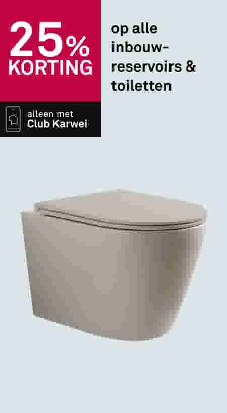 25% korting op alle inbouwreservoirs & toiletten