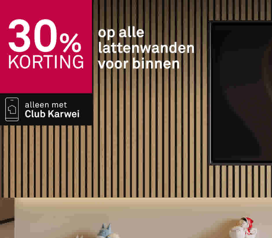 30% korting op alle lattenwanden voor binnen