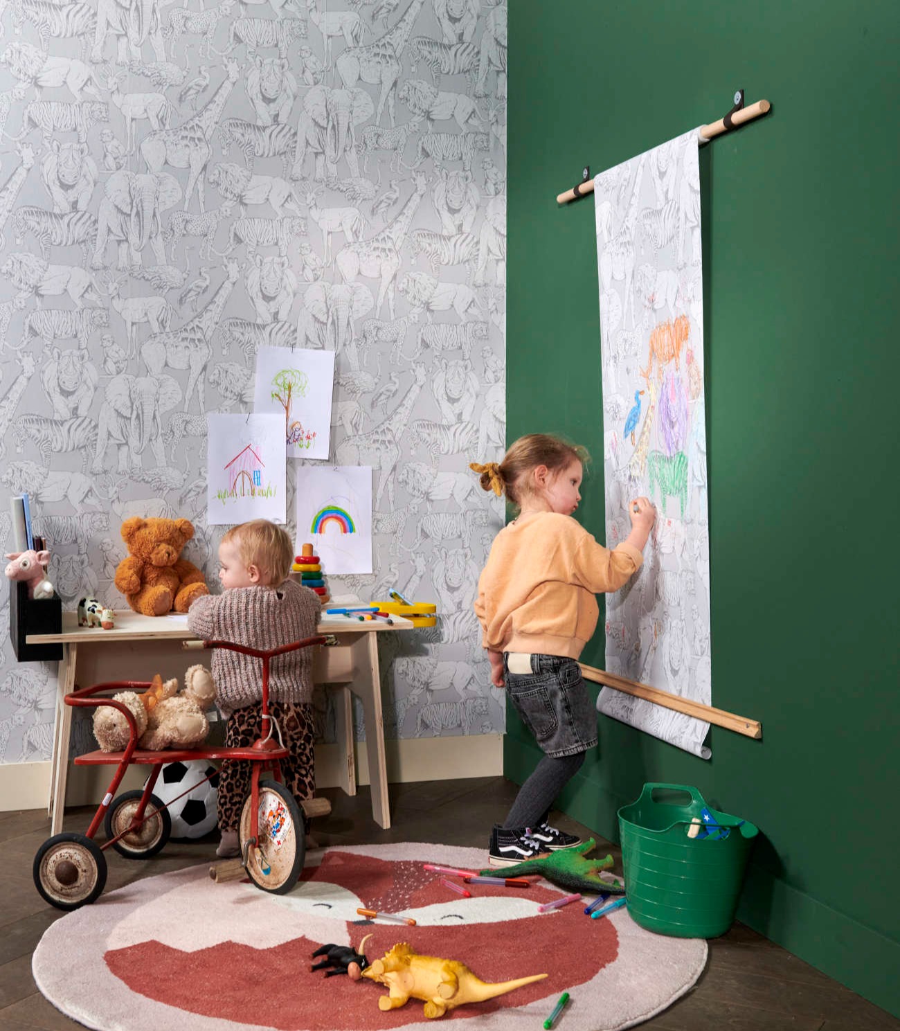 Eigen tekenpapier rolhouder kinderhoek maken