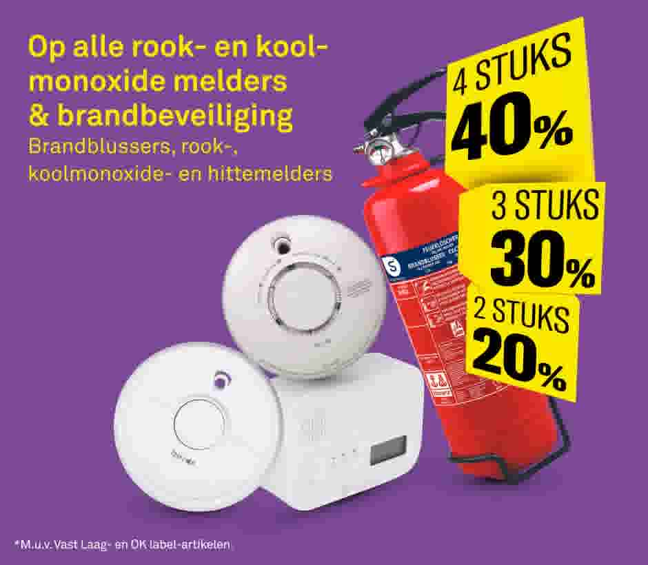 Op alle rook- en kool- monoxide melders & brandbeveiliging