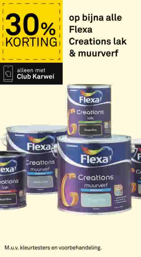 30% korting op bijna alle Flexa Creations lak & muurverf