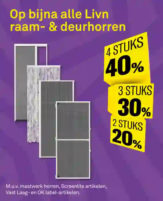 Stapelkorting op bijna alle Livn raam- & deurhorren
