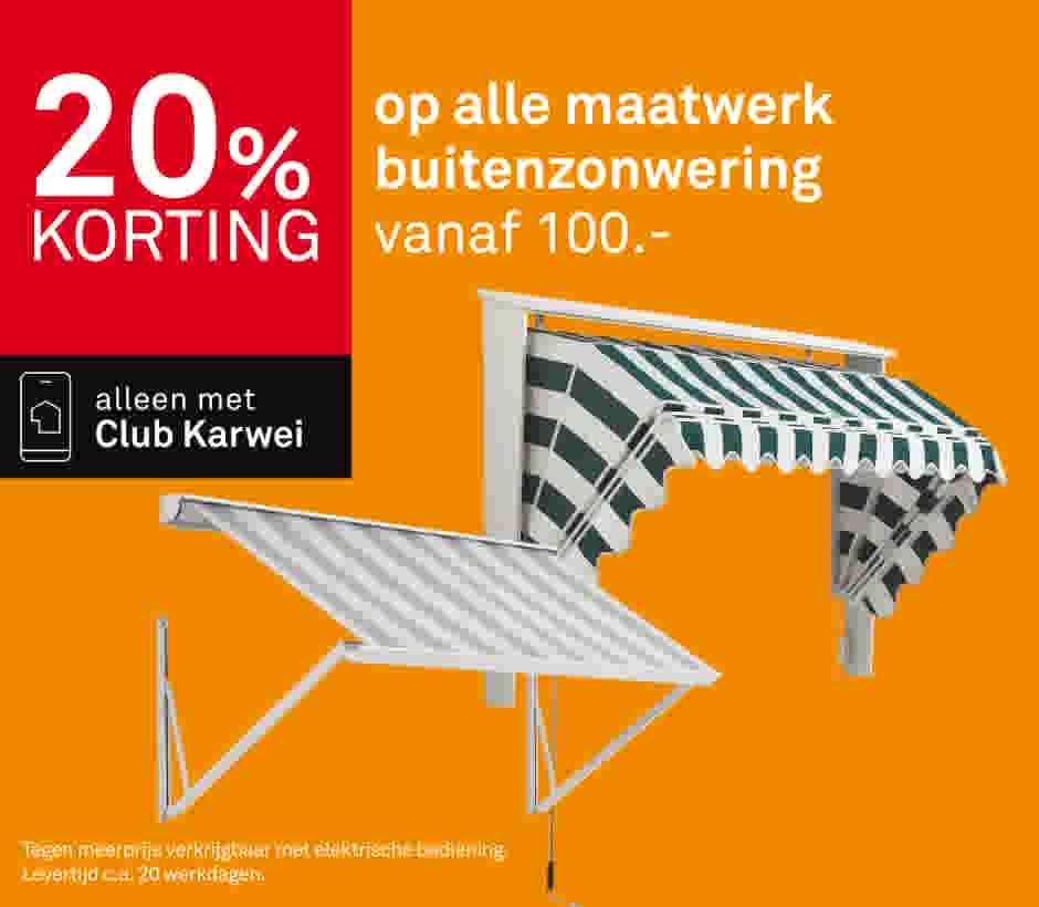 20% korting op alle maatwerk buitenzonwering