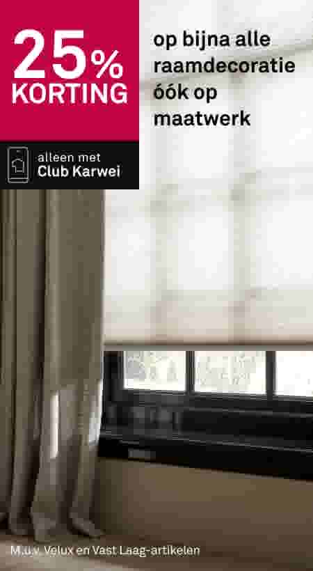 25% korting op bijna alle raamdecoratie óók op maatwerk