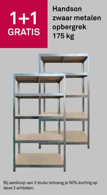 1+1 gratis Handson zwaar metalen opbergrek 175 kg