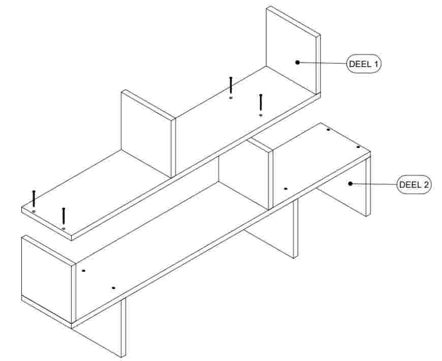 Schets eigen wandplank met vakken maken