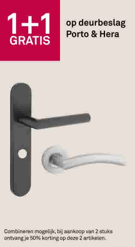 1+1 gratis op deurbeslag Porto & Hera