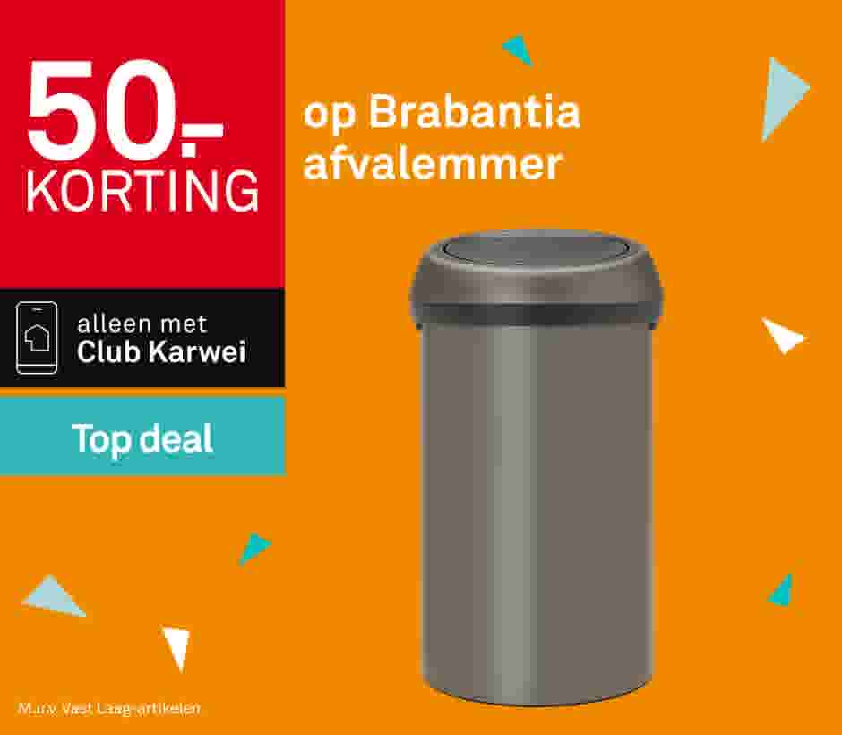 50.- korting op Brabantia afvalemmer
