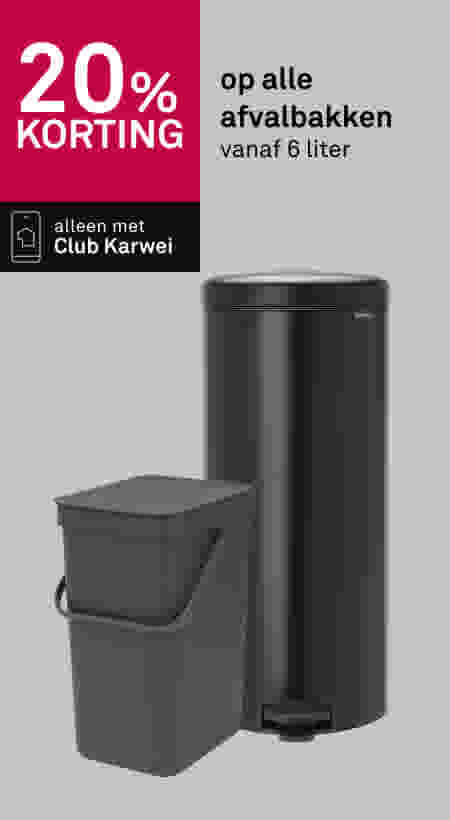 20% korting op alle afvalbakken