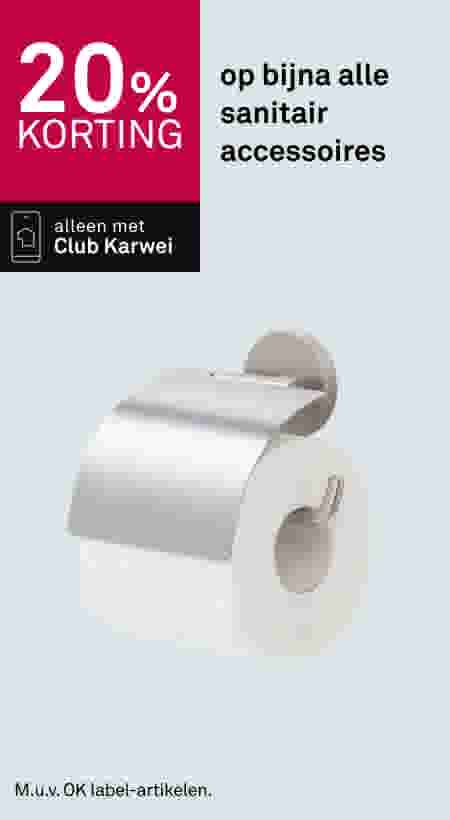 20% korting op bijna alle sanitair accessoires