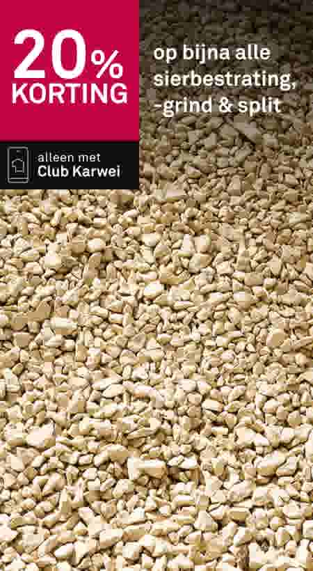 20% korting op bijna alle sierbestrating, -grind & split