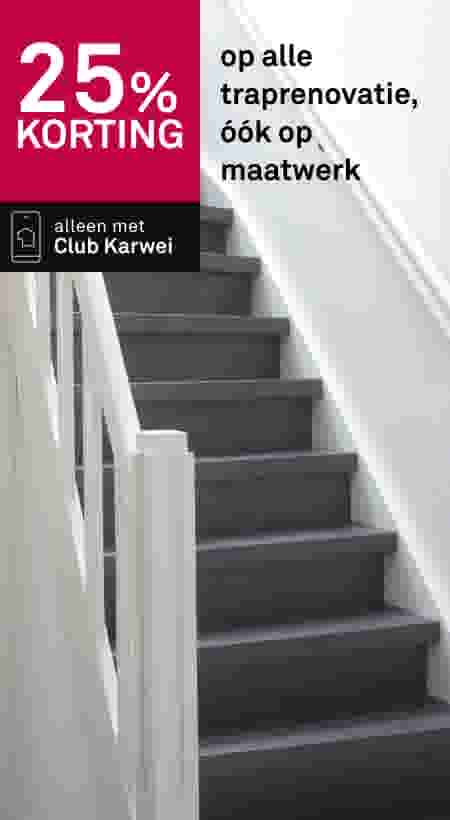 25% korting op alle traprenovatie, óók op maatwerk