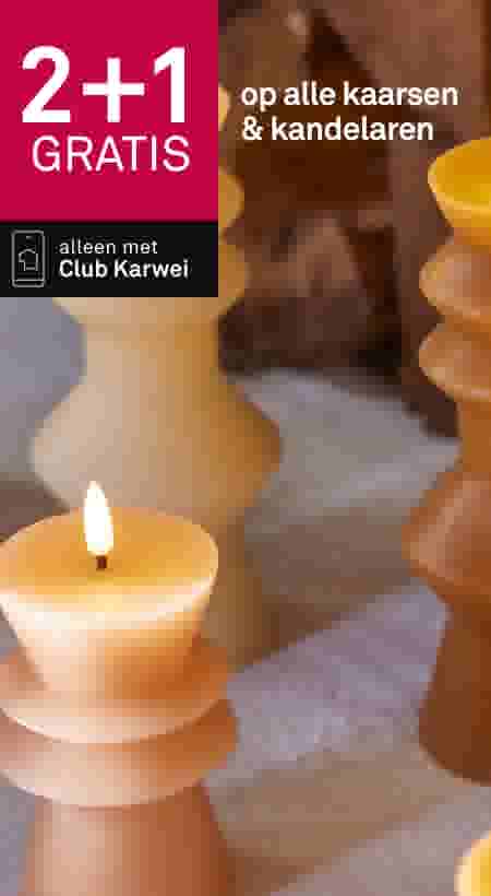 2+1 gratis op alle kaarsen & kandelaren