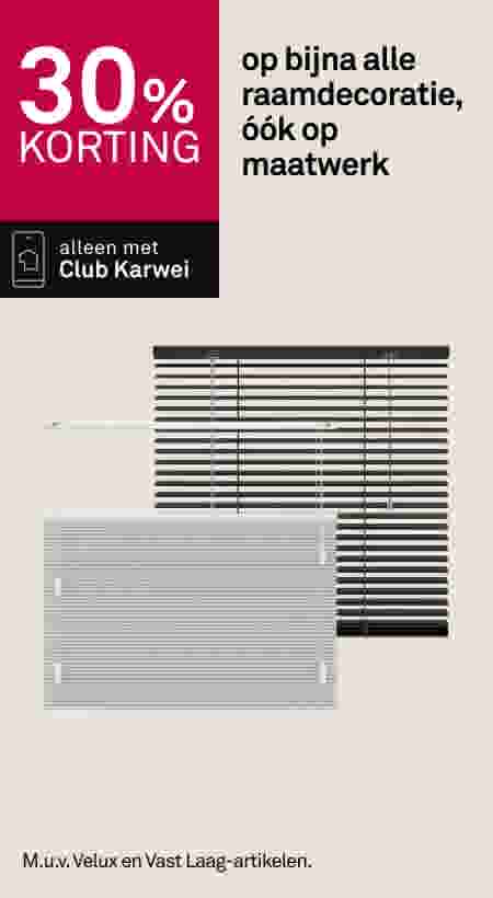 30% korting op bijna alle raamdecoratie, óók op maatwerk