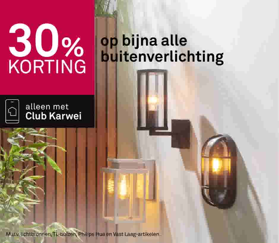 25% korting op bijna alle buitenverlichting