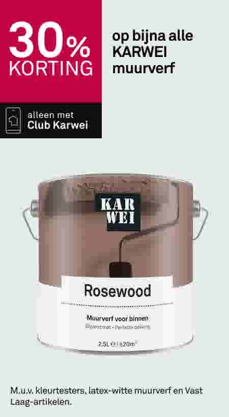 30% korting op bijna alle KARWEI muurverf