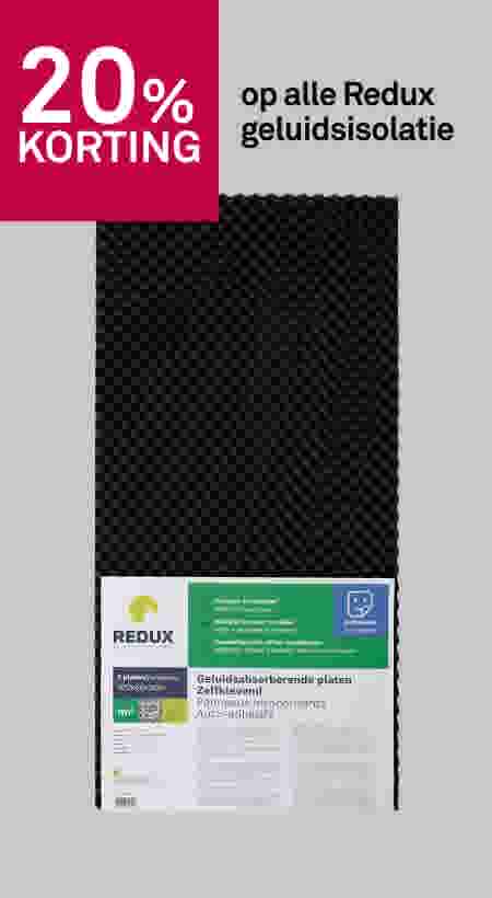 20% korting op alle Redux geluidsisolatie
