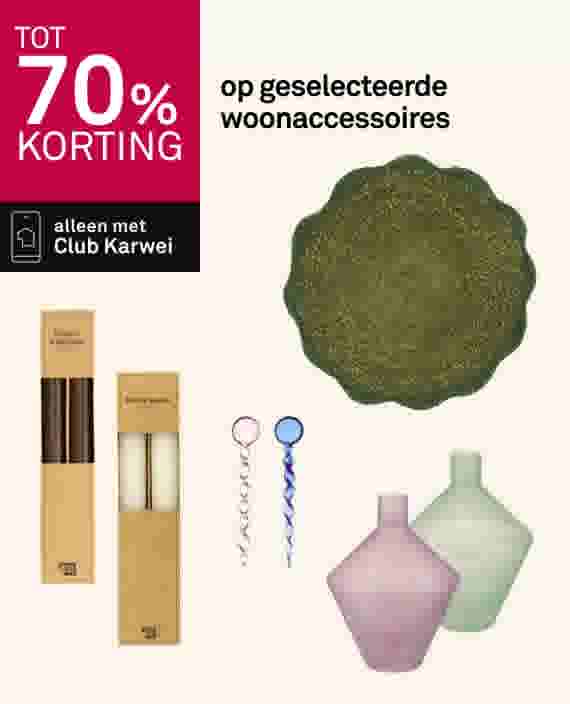 Tot 70% korting op geselecteerde woonaccessoires