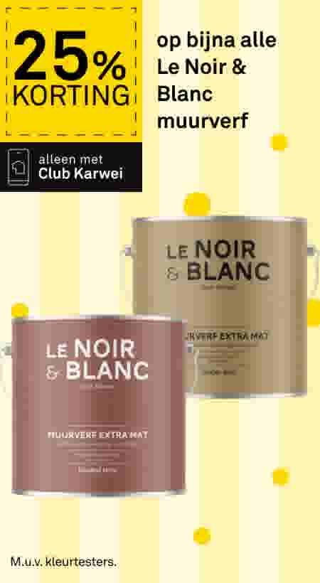 25% korting op bijna alle Le Noir & Blanc muurverf