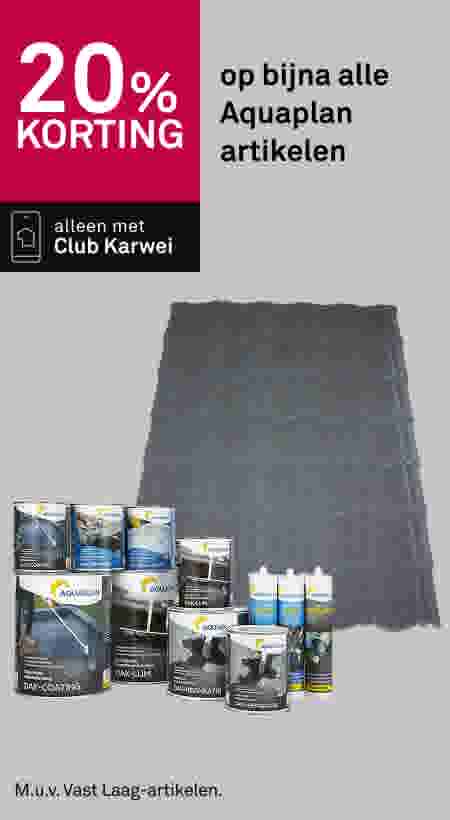 20% korting op bijna alle Aquaplan artikelen