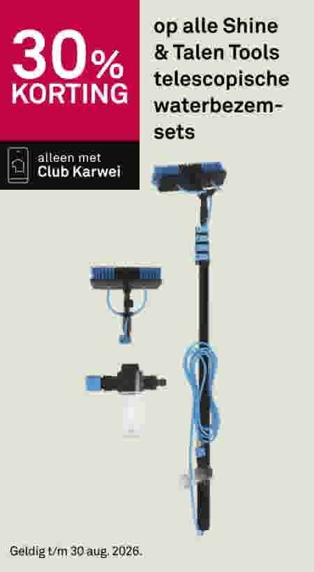 30% korting op alle Shine & Talen Tools telescopische waterbezemsets
