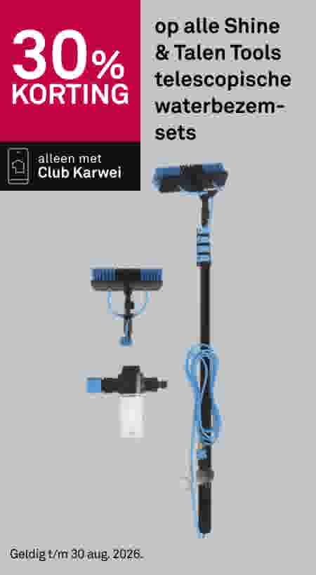30% korting op alle Shine & Talen Tools telescopische waterbezemsets