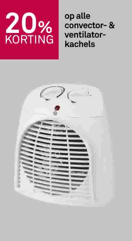 20% korting op alle convector- & ventilatorkachels