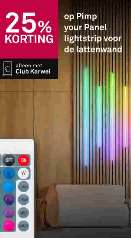 25% korting op Pimp your Panel lightstrip voor de lattenwand