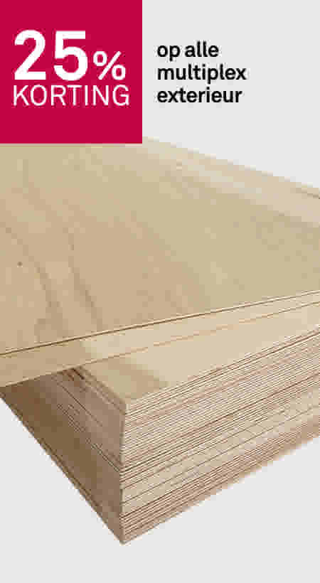 25% korting op alle multiplex exterieur