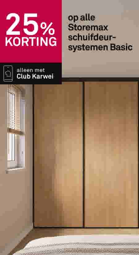 25% korting op alle Storemax schuifdeursystemen Basic