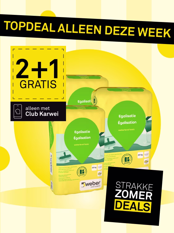  2+1 Gratis op Weber standaard egalisatiemortel