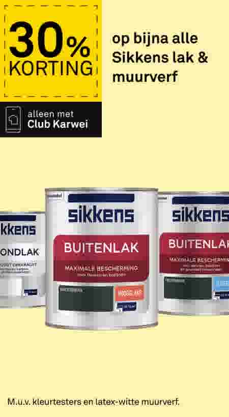 30% korting op bijna alle Sikkens lak & muurverf