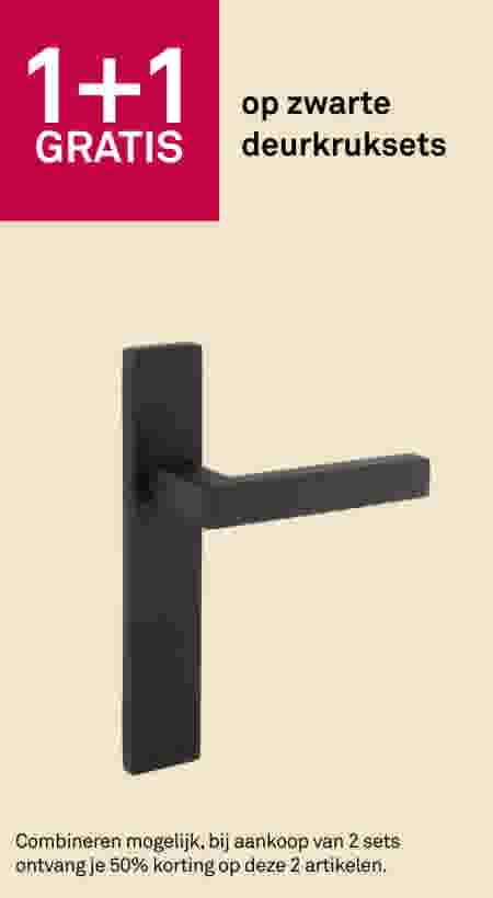 1+1 gratis op zwarte deurkruksets