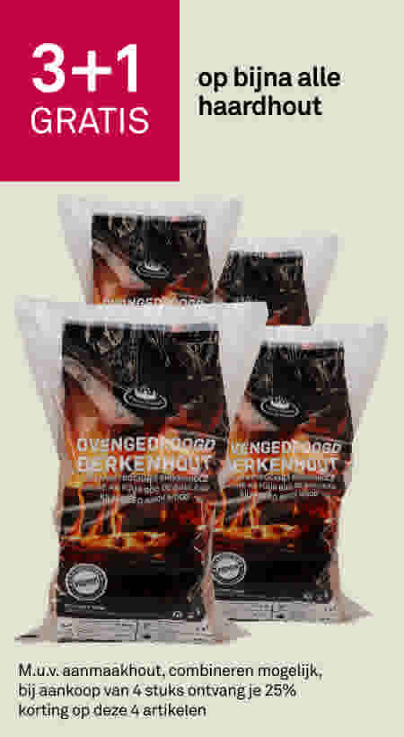 3+1 gratis op bijna alle haardhout