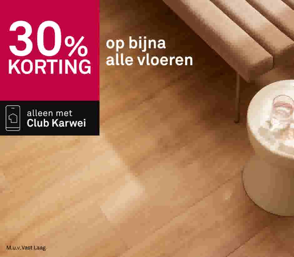 30% korting op bijna alle vloeren