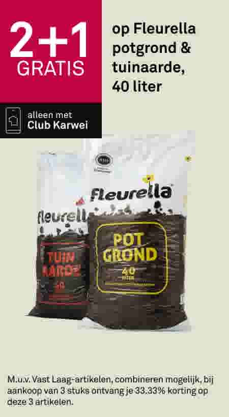 2+1 gratis op Fleurella potgrond & tuinaarde, 40 liter
