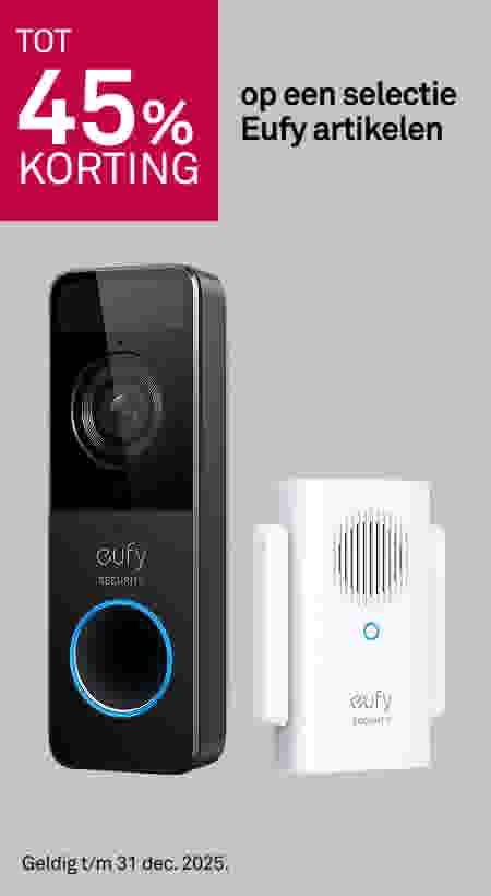 Tot 45% korting op een selectie Eufy artikelen