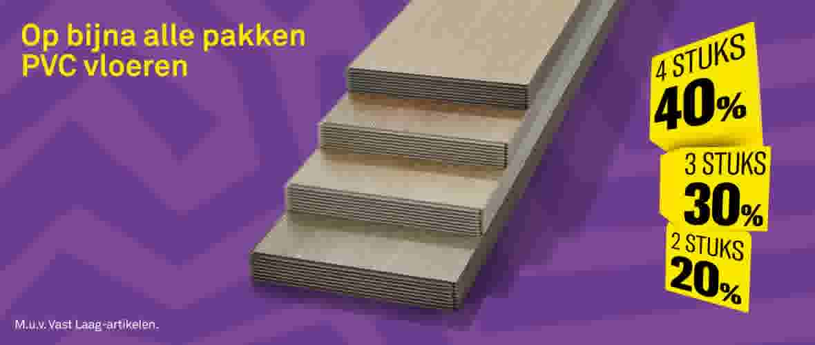 Stapekorting op bijna alle pakken PVC vloeren