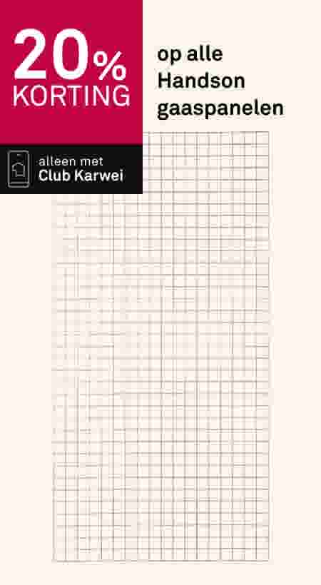 20% korting op alle Handson gaaspanelen. Alleen met Club Karwei. Rechthoeken gaaspaneel in rasterpatroon.