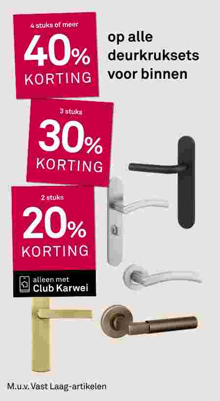 stapelkorting op alle deurkruksets voor binnen