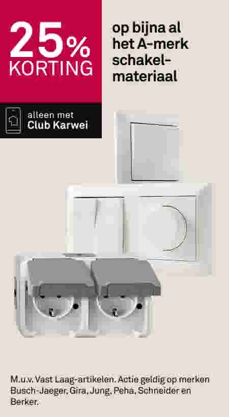25% korting op bijna al het A-merk schakelmateriaal