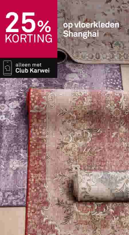 25% korting op vloerkleden Shanghai