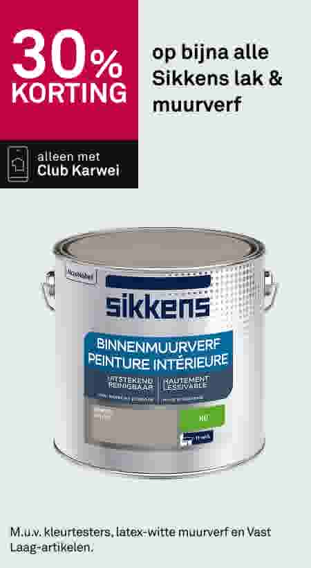 30% korting op bijna alle Sikkens lak & muurverf