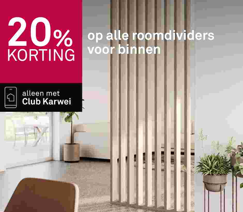 20% korting op alle roomdividers voor binnen
