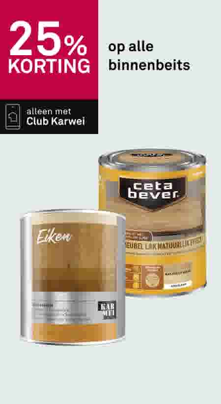 25% korting op alle binnenbeits